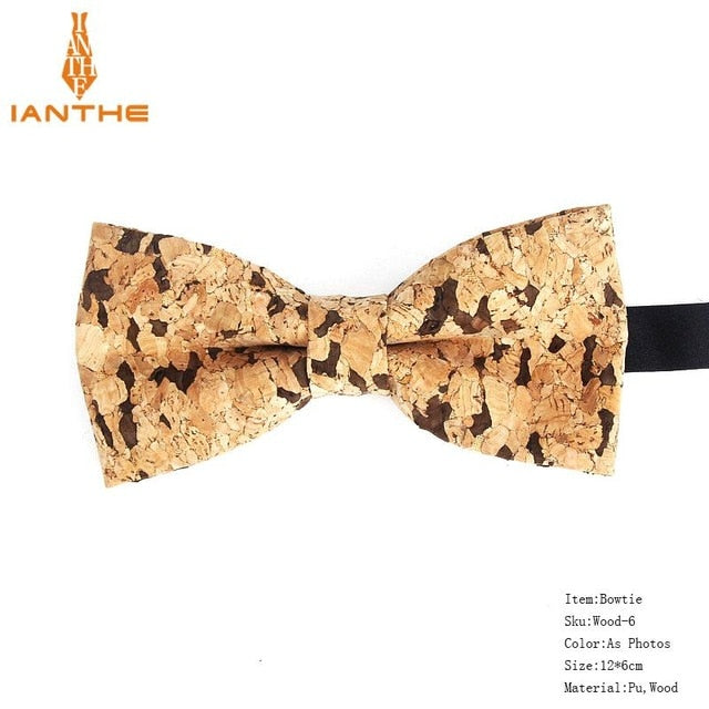 Cork-Wood Fashion Bow Ties