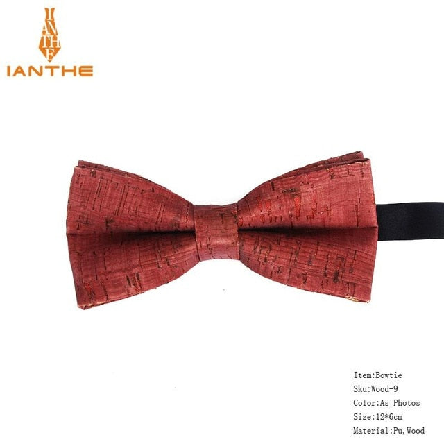 Cork-Wood Fashion Bow Ties