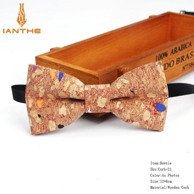 Cork-Wood Fashion Bow Ties