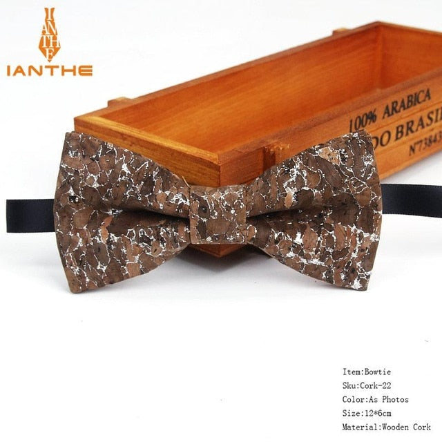 Cork-Wood Fashion Bow Ties