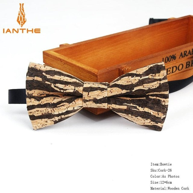 Cork-Wood Fashion Bow Ties