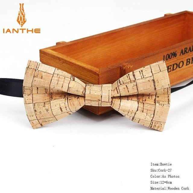 Cork-Wood Fashion Bow Ties