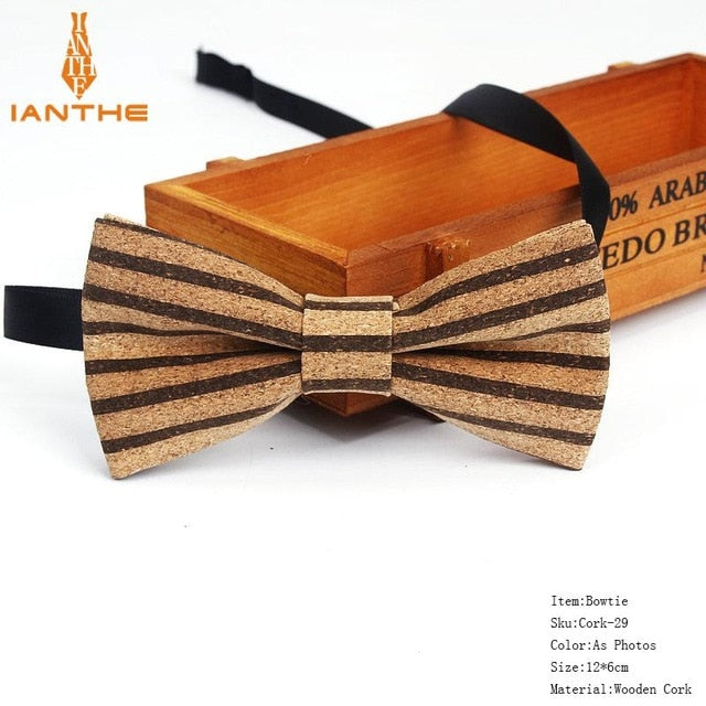 Cork-Wood Fashion Bow Ties