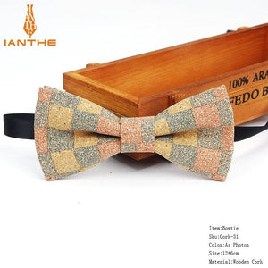 Cork-Wood Fashion Bow Ties