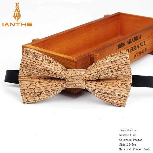 Cork-Wood Fashion Bow Ties