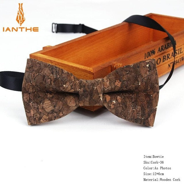 Cork-Wood Fashion Bow Ties