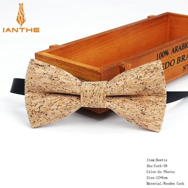 Cork-Wood Fashion Bow Ties