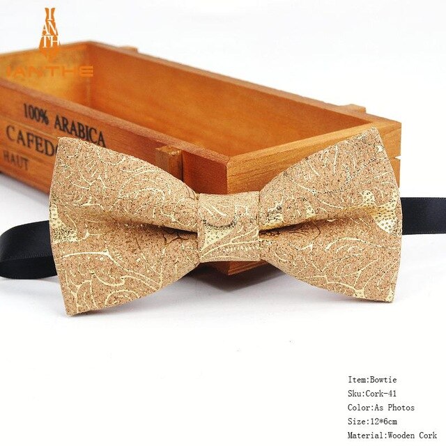 Cork-Wood Fashion Bow Ties