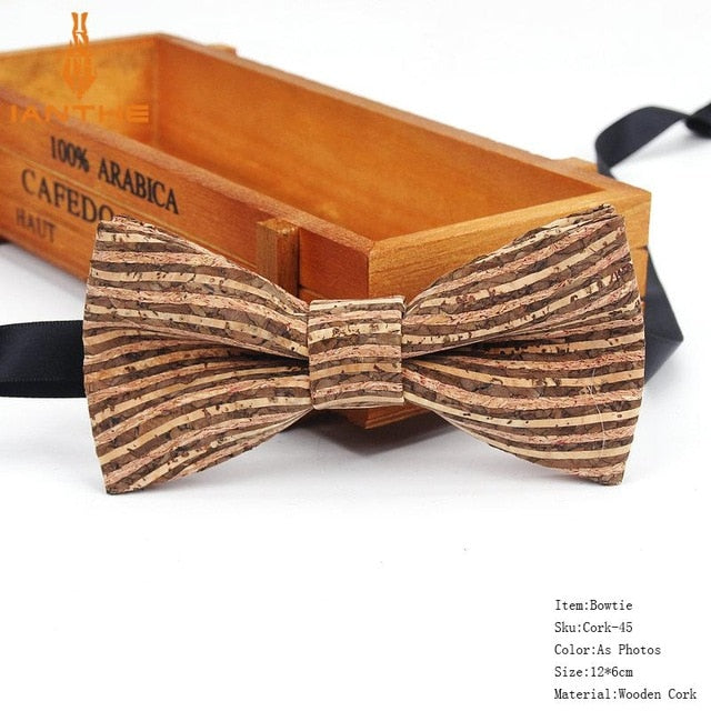 Cork-Wood Fashion Bow Ties