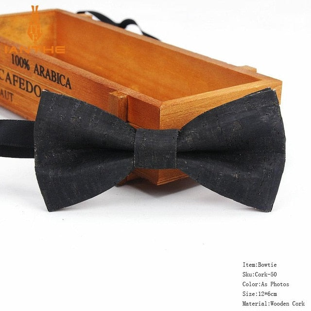 Cork-Wood Fashion Bow Ties