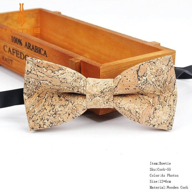 Cork-Wood Fashion Bow Ties