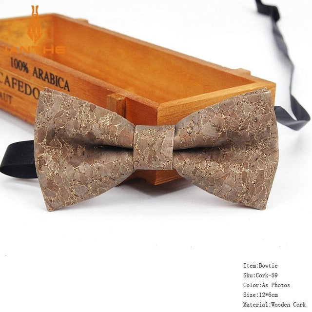 Cork-Wood Fashion Bow Ties