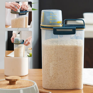 Moisture-Proof Rice Container with Measuring Cup - Planet Saving Goods